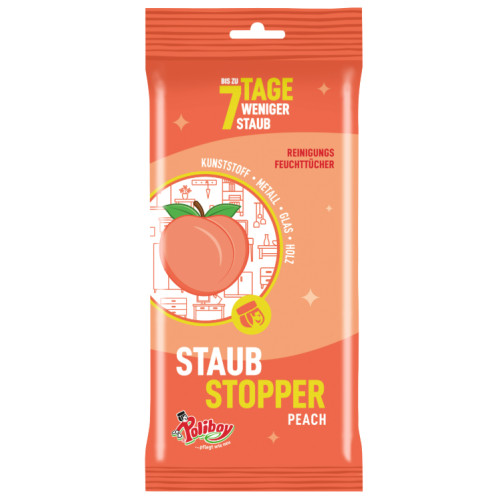 Вологі серветки Poliboy Dust Stopper Peach з антистатичним ефектом, 24 шт